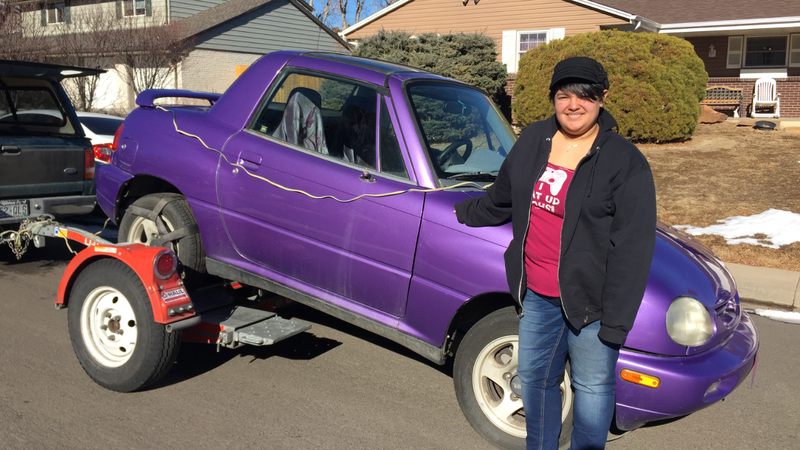 She is totally in love with this car, she’s always wanted one